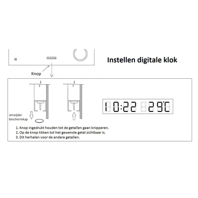 Best Design Spiegel Linet incl.klok & vergroting B120 x H70cm SHOWROOMMODEL