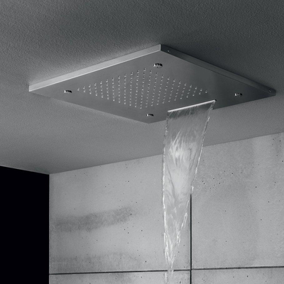 Hotbath Mate Inbouwhoofddouche vierkant - 50x50cm - met cascade en spray - chroom