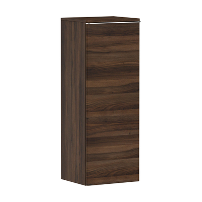 Hansgrohe Xelu Q Armoire mi-haute - 106.5x40x35cm - 1 porte - poignée chrome - fermeture amortie - charnière à droite - dark walnut