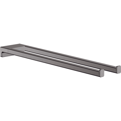 Hansgrohe AddStoris Q handdoekhouder 2-lids - geborsteld zwart chroom (antraciet)