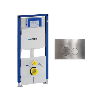 Geberit Duofix Element - UP320 - QeramiQ metal bedieningsplaat - wand - 112cm - ronde knoppen - metaal - steel rvs