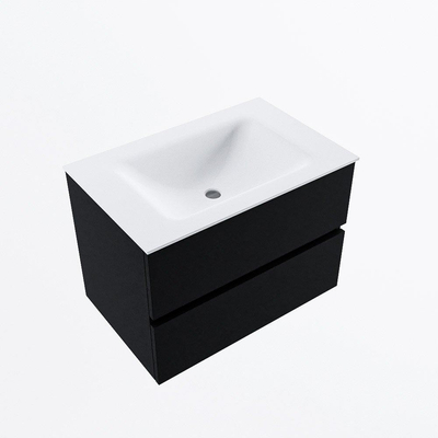 Mondiaz VICA ensemble de meuble de salle de bain - 70cm - meuble sous-vasque urban - 2 tiroirs - lavabo cloud milieu - sans trous de robinet - version haute de 60cm - talc