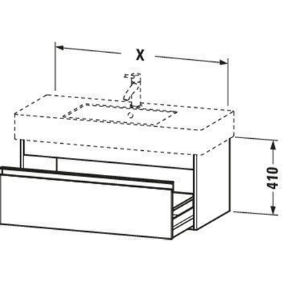 Duravit Ketho Meuble sous-lavabo avec 1 tiroir 100x45.5x41cm pour Vero 032910 basalte