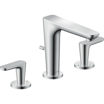 AXOR Citterio C wastafelkraan - cubic cut - 3-gats - voorsprong 13.5cm - met trekwaste - chroom