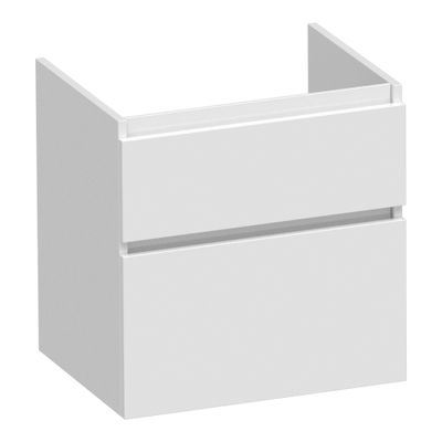 BRAUER Delight wastafelonderkast - 60x46x60cm - 2 softclose lades - greeploos - 1 sifon uitsparing - hoogglans wit