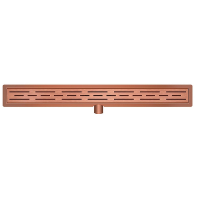 Wiesbaden douchegoot met flens en rooster 80 x 7 cm geborsteld brons koper OUTLETSTORE
