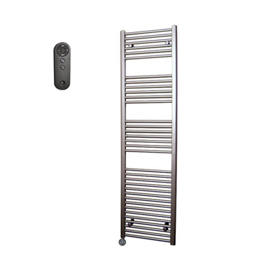 Sanicare HVS Elektrische Radiator - 172x60cm - 1127W - met afstandsbediening - thermostaat - zwart - linksonder - inox look (zilver)