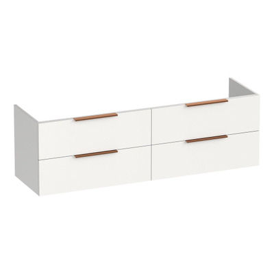 BRAUER Elevate wastafelonderkast 160 excl. opleggrepen 4 softclose lades en 2 sifon uitsparingen - mat wit