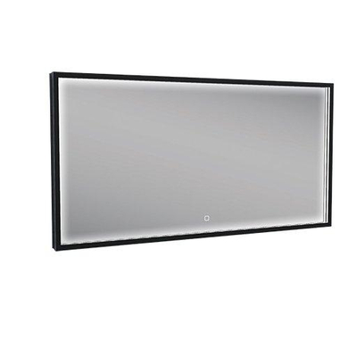 Wiesbaden Avi spiegel rechthoek met LED, dimbaar en spiegelverwarming 120 x 60 cm mat zwart