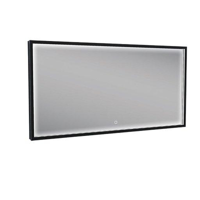 Wiesbaden Avi Spiegel rechthoek - met LED dimbaar en spiegelverwarming - 120x60cm - mat zwart