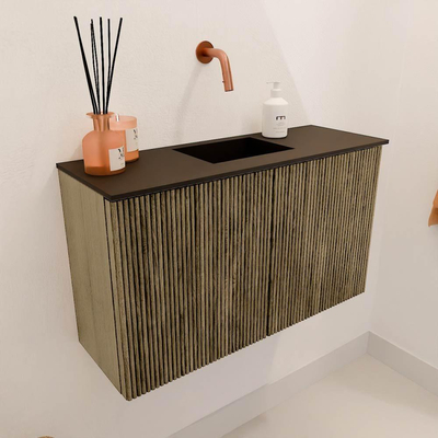 Mondiaz JOYA 70cm toiletmeubel - kleur Dusk - Wastafel FAYE positie Midden Zonder kraangat kleur Urban.