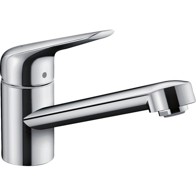 Hansgrohe M42 M4221-H100 Robinet de cuisine 1 trou CoolStart EcoClick avec bec pivotant 360° chrome