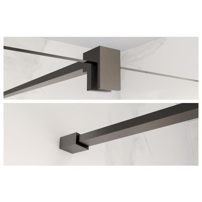 Fortifura Galeria inloopdouche verlengde stabilisatiestang 200cm los incl.bevestigingsmaterialen - Geborsteld Gunmetal PVD OUTLETSTORE