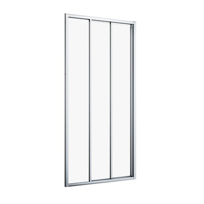 Sealskin Hooked Porte coulissante en trois parties 95x200 cm, verre de sécurité clair 6 mm avec couche anticalcaire chrome