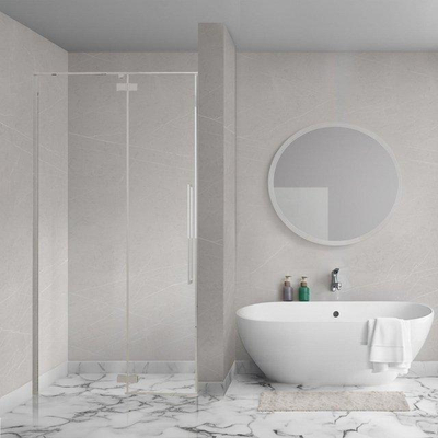 Aqua Vista Oria Linea porte de niche - 110x200cm - incl. kit de montage - Acier inoxydable brossé