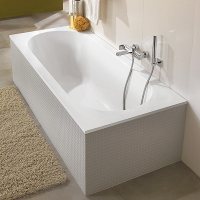 Villeroy & Boch Oberon kunststof bad quaryl rechthoekig - 170x75x45cm - inclusief poten - Stone White (mat wit)