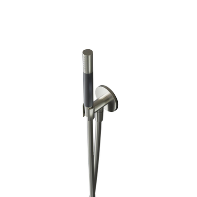 Hotbath Cobber M440 douchette à main en barre avec support mural et sortie et flexible de douche 150cm nickel brossé