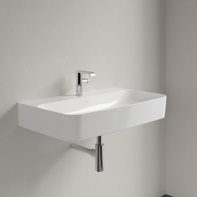 Villeroy & Boch Finion Lavabo 80x47cm avec 1 trou pour robinetterie ceramic+ avec trop plein caché blanc