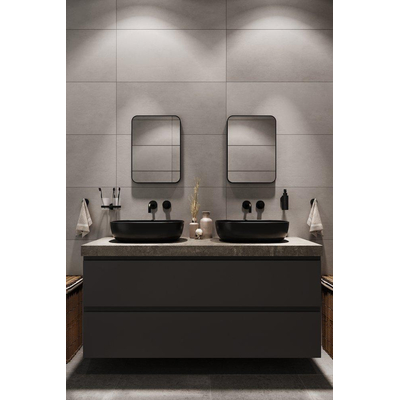 HCK Miroir Deco Arrondi Noir 40x55cm 3cm