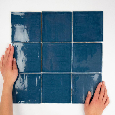 Terravito Viondo wandtegel - 13x13cm - 8mm - vierkant - glans marine (blauw)