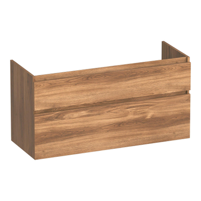 BRAUER Delight wastafelonderkast - 120x46x60cm - 2 softclose lades - greeploos - 2 sifon uitsparingen - Honey