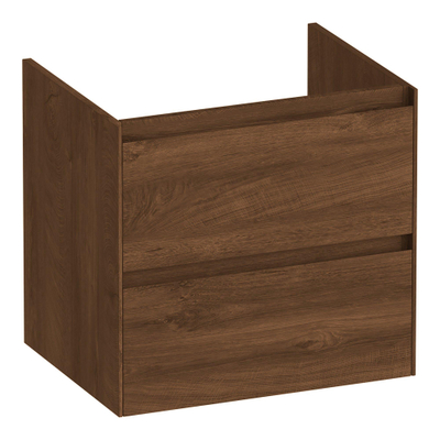 BRAUER Inspire wastafelonderkast 60 2 softclose lades - greeploos - 1 sifon uitsparing - Forest Cacao