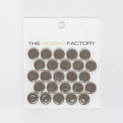 ÉCHANTILLON The Mosaic Factory Venice Pennyround carreau mosaïque 1.9x0.5cm carreau mural pour intérieur et extérieur rond porcelaine gris foncé