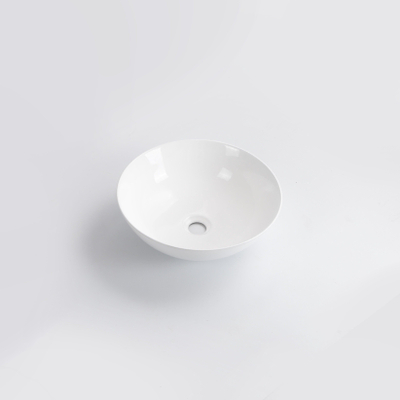 QeramiQ Dely Vasque - 40x40x15cm - ronde - céramique - blanc brillant