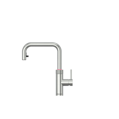 Quooker BE Flex Square Robinet d'eau bouillante - bec pivotant et extractible - réservoir Combi+ - Eau chaude / bouillante - inox