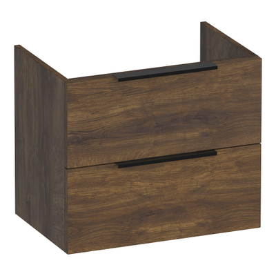 BRAUER Elevate meuble sous-lavabo peu profond 60 sans poignées rapportées 2 tiroirs softclose et 1 découpe pour siphon - Grove
