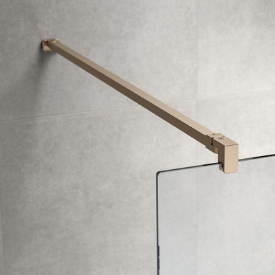 Sealskin Pure Inloopdouche - 100x200cm - helder glas - 8mm - antikalklaag - goud geborsteld