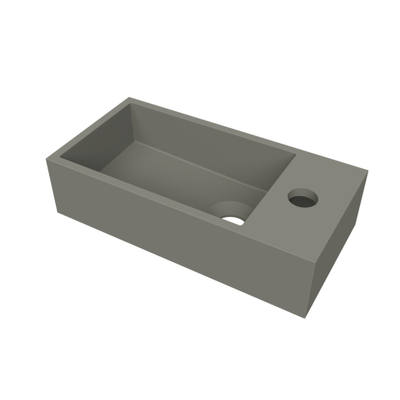 Arcqua Flair lave-mains - 36x18x9cm - marbre de synthèse - 1 trou de robinet - à droite - béton mat