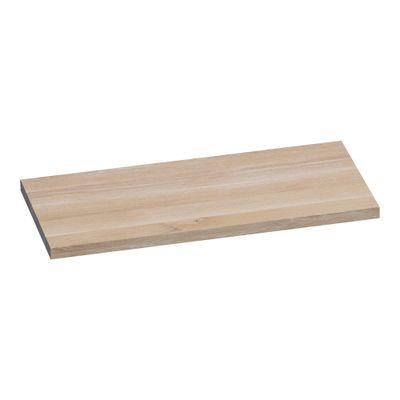 BRAUER Massief eiken Wastafelblad - 100x46x4cm - zonder kraangat - Hout white oak