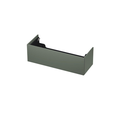 INK Wastafelonderkast - 120x45x37.6cm - 1 lade - push to open - met recht opdekfront - MDF lak - Mat beton groen