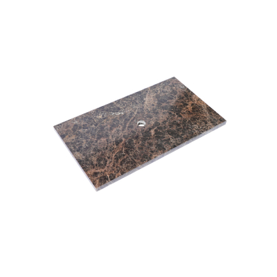 Saniclass Dark Emperador plan sous vasque - 80x46cm - sans trous de robinet - 1 découpe pour le siphon - pierre naturelle marbrée