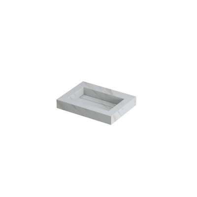 INK Pitch wastafel - 60x45x9cm - 1 wasbak - 0 kraangaten - drain keramiek Calacatta mat