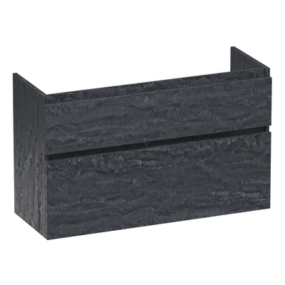 BRAUER Delight meuble sous lavabo peu profond - 100x39x60cm - 2 tiroirs softclose - sans poignée - 1 découpe pour le siphon - Damas