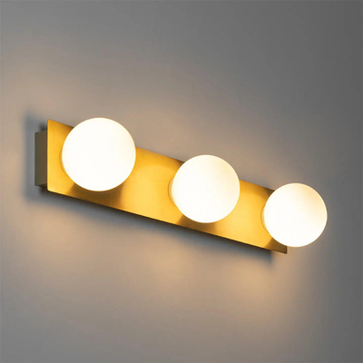 QAZQA Cederic wandlamp 48x8x10.4cm - 3 lichts - IP44 - geborsteld messing (goud)