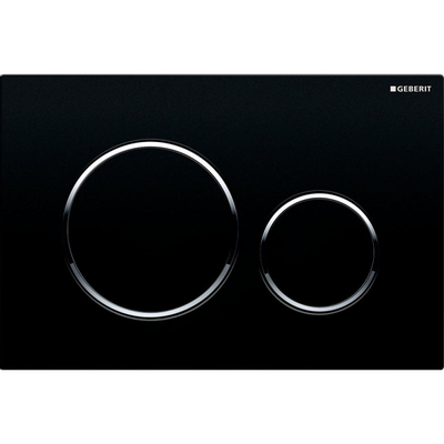 Geberit Sigma20 Plaque de commande couleurs: plaque, anneau, bouton noir chrome noir
