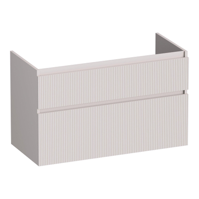 BRAUER Delight Wavy wastafelonderkast 100 2 softclose lades - greeploos - 1 sifon uitsparing - mat zand