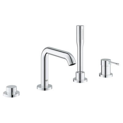 GROHE Essence New afbouwdeel 4 gats badrandkraan met omstel incl. baduitloop handdouche en doucheslang 200cm chroom