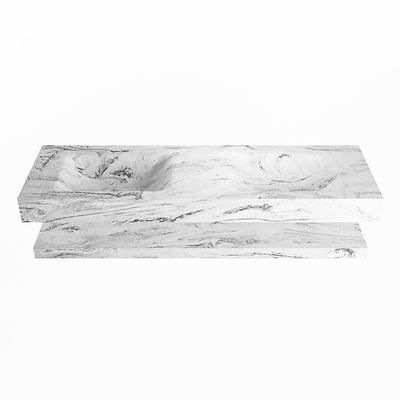 MONDIAZ ALAN - DLUX Badkamermeubelset - 150cm - planchet - Glace - vrijhangende wastafel - 2 wasbakken - 0 kraangaten - Glace