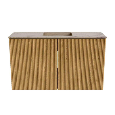 Mondiaz JOYA-DLUX 70cm toiletmeubel - kleur Oak - Wastafel FAYE positie Midden 1 kraangat kleur Arena.