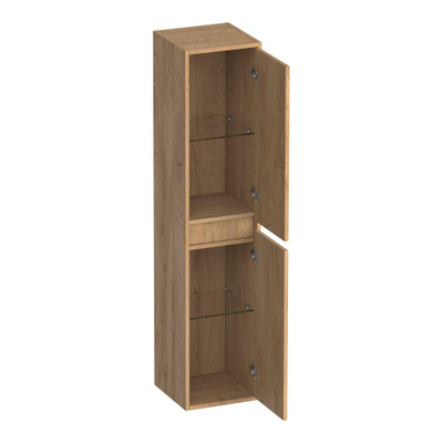 BRAUER Adore Wavy armoire haute 160 avec 2 portes sans poignée ouvrant à gauche ou à droite Forest Tan