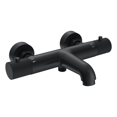 Wiesbaden Ribbd Mitigeur thermostatique bain entraxe 15 cm mat noir