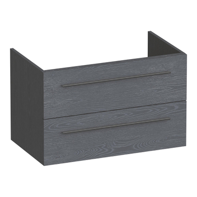 BRAUER Trust meuble sous-lavabo 80 sans poignées rapportées 2 tiroirs à fermeture douce et 1 découpe pour siphon - Timber Grey