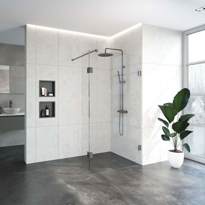 BRAUER Create douche à l'italienne complète sans cadre 110x30cm orientable gunmetal brossé