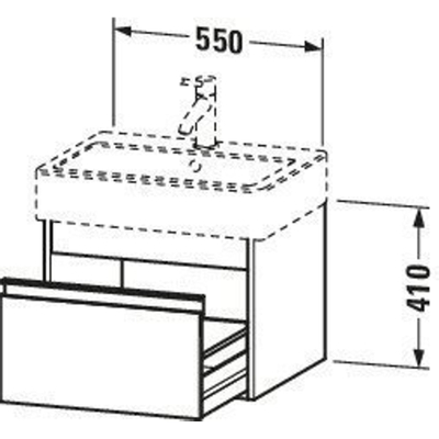 Duravit Ketho Meuble sous-lavabo avec 1 tiroir 55x44x41cm pour Vero 045460 basalte