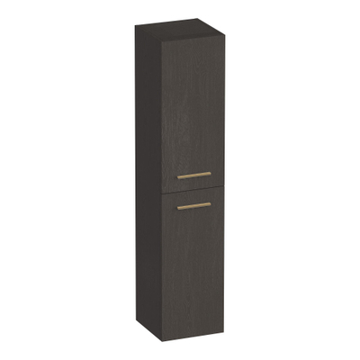 ARMATURE Trust Armoire colonne - 160x35x35cm - sans manettes de meuble avec 2 portes à ouverture gauche ou droite Anthracite Bois