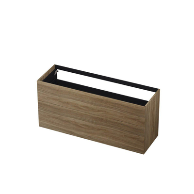 INK Wastafelonderkast - 140x45x65cm - 2 lades - push to open - met rechte opdekfronten - MFC - Zuiver eiken